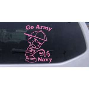 Pink 18in X 14.4in    Go Army Pee On Navy Car Window Wall Laptop Decal 