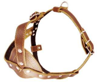 Pulling Leather Dog Harness 30 34 Padded Brown Large  
