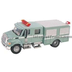   International 7000 2 Axle Crew Cab Truck   USFS Green: Toys & Games