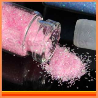 Colors Pots Lot Nail Art Tips DIY Acrylic Glitter Powder Spangle 