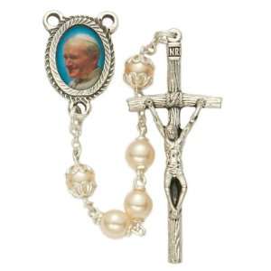   Beads and Pope John Paul II Photo Center Rosary Arts, Crafts & Sewing