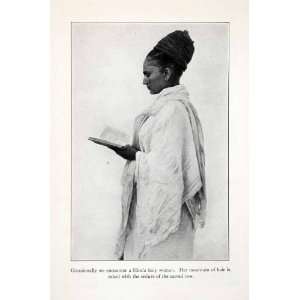  1930 Print Portrait Hindu Holy Woman Hair Sacred Cow 