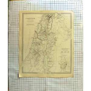  HUGHES ANTIQUE MAP 1842 PALESTINE SAMARIA JUDAEA DEAD 