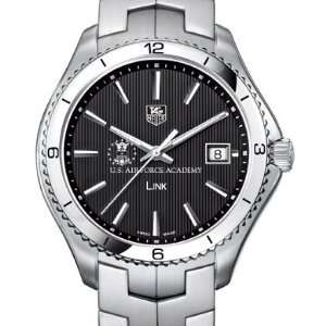  USAFA TAG Heuer Mens Link Watch with Black Dial: Sports 