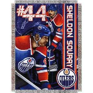 Sheldon Souray #44 Edmonton Oilers NHL Woven Tapestry Throw (48x60)