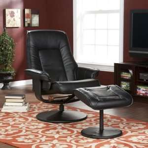  Lubbock Black Leather Recliner and Ottoman: Home & Kitchen