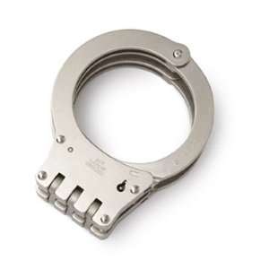  Hiatt Handcuff Big Guys Steel Handcuffs, Hinge, Nickel 