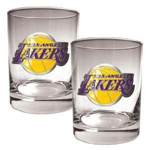  Los Angeles Lakers NBA 2pc Rocks Glass Set   Primary Logo 
