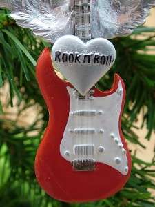 New Electric Rock N Roll Guitar Angel Wings Ornament  