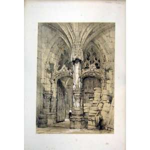   Scene Inside Church France Tours 1855 Charles Wickes