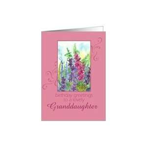   Birthday Granddaughter Larkspur Flower Watercolor Card Toys & Games