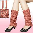 Pair Toeless Stockings Crochet Leg Warmers Red for Lady