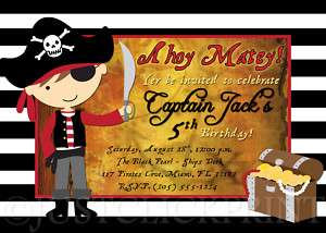 Pirate Party Birthday Invitation   Printable UPRINT  
