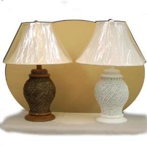  Cottage Wicker Spiral Lamp with Shade