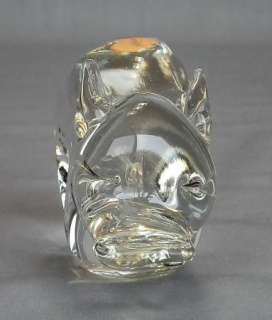 HAND PULL ART GLASS CRYSTAL PIG FIGURINE UNKNOWN MAKER  