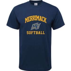  Merrimack Warriors Navy Youth Softball Arch T Shirt 