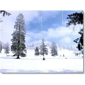 Winter Scene Shower Tile Mural W085  18x24 using (12) 6x6 tiles