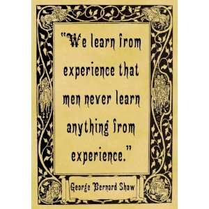   Size Parchment Poster George Bernard Shaw Experience
