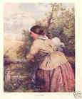 birket foster the gleaners attractive old print 1921 location united