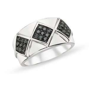  1/2 Carat Black Diamond Sterling Silver Ring: Jewelry