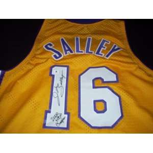 : GAI Authentic John Salley Autograph Gold Los Angeles Lakers Jersey 