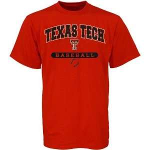   Texas Tech Red Raiders Scarlet Baseball T shirt
