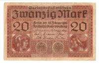 GERMAN GERMANY 20 MARK 1918 REICHSBANKNOTE BANK NOTE »  