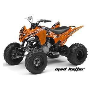 AMR Racing Yamaha Raptor 250 ATV Quad Graphic Kit   Madhatter Orange 