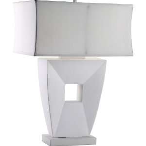 Soho Collection 2 Light 29 White Iron Table Lamp with White Fabric 