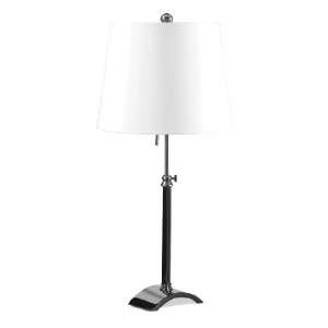 Jason Scott Leather Accented Table Lamp, Polished Nickel