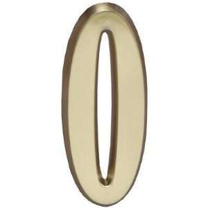   Satin Brass 5 House Address Numbers Number 0 Patio, Lawn & Garden