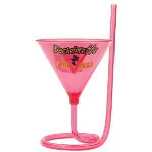  Bachelorette party outta control martini glass w/straw 