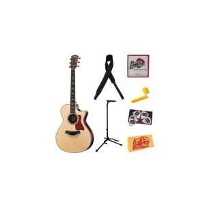   Guitar Bundle with Stand, Leather Strap, Strings, String Winder, Pick