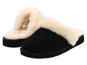 UGG Australia COZY KNIT   BLACK Womens Sheepkin Slipper / Shoes sizes 