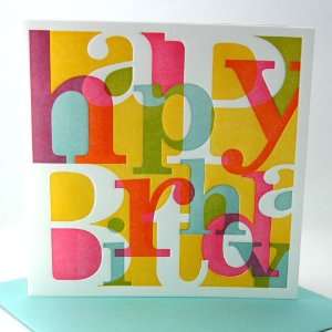  elum designs confetti happy birthday letterpress card *NEW 
