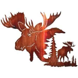  LaZart Yaak Bull Moose Wall Art Honey Pinion: Home 
