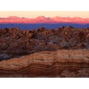 of the Moon and Andes Mountains at Sunset, San Pedro De Atacama, Chile 