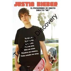  Justin Beiber Direct Object Pronouns Spanish Poster 