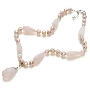 Orchira Ma Cherie Lolita Pink Pearl and Rose Quartz Necklace with 