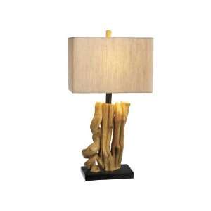 Twisted Branch Table Lamp With Hard Back Shade Linen 100w 
