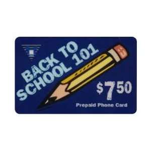  Collectible Phone Card: $7.50 Back To School 101 Large 
