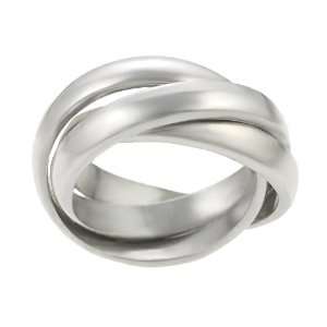  Sterling Silver 3 Band Rolo Ring: Jewelry
