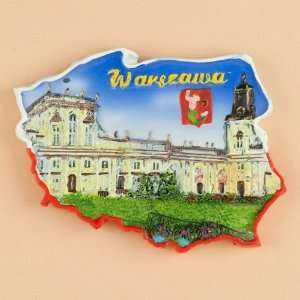 Poland Map Magnet   Warsaw, Wilanow Palace