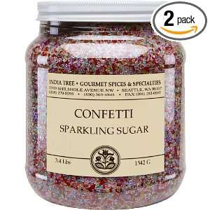India Tree Confetti Sparkling Sugar, 3.4 Pound Jars (Pack of 2)