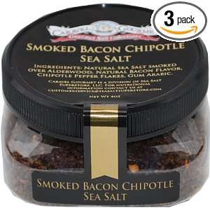 Caravel Gourmet Sea Salt, Smoked Bacon Chipotle, 4 Ounce (Pack of 3 