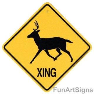  DEER CROSSING sign * street animal hunt buck: Explore 
