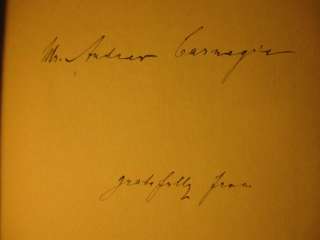 1913 BOOK INSCRIBED TO ANDREW CARNEGIE  