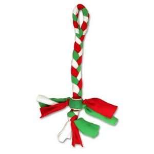    Fleecy Clean Holiday Tennis Ball Knot Tug Dog Toy: Pet Supplies