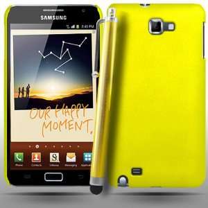 com Yellow Hybrid Hard Case Samsung Galaxy Note i9220 + Stylus & Film 