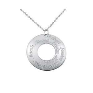   Round Pendant in Sterling Silver (8 Names) ss word charms Jewelry